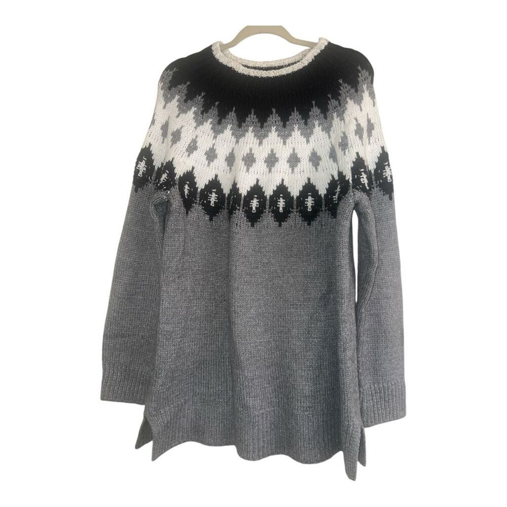 ✨LOFT Gray Fair Isle Sz XL Sweater✨ - Picture 6 of 9